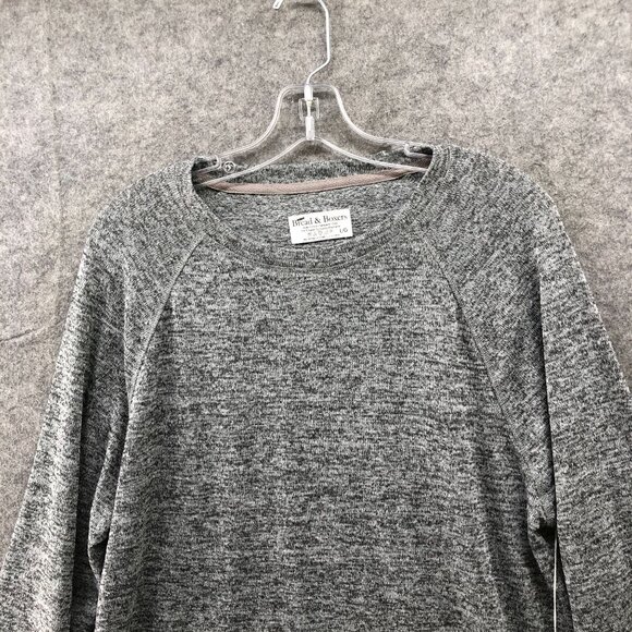 Bread & Boxers Long Sleeve Raglan T Shirt Mens L Gray Heather Crewneck Lounge - Picture 3 of 9